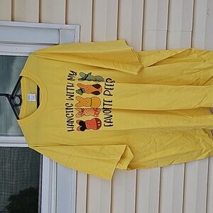 Port&company tshirt, hanging with my peeps, yellow, size 5xl